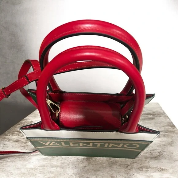 Valentino Red and Green Tote Bag - Picture 4 of 7